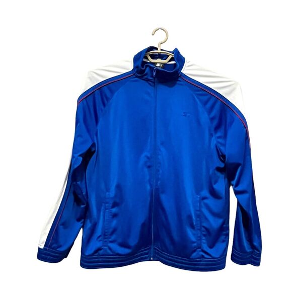 STARTER 90's Tracksuit Top Jacket Blue White Vintage Men's Size Large L 42-44 - Picture 1 of 15